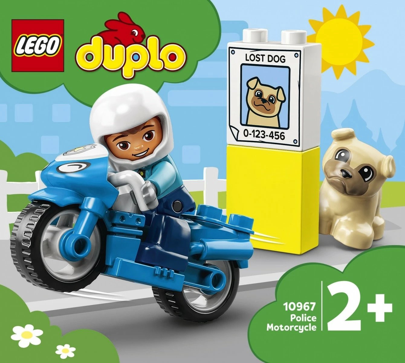 Set lodrash LEGO DUPLO Police Motorcycle 10967, për fëmijë, 5 pjesë, Blu