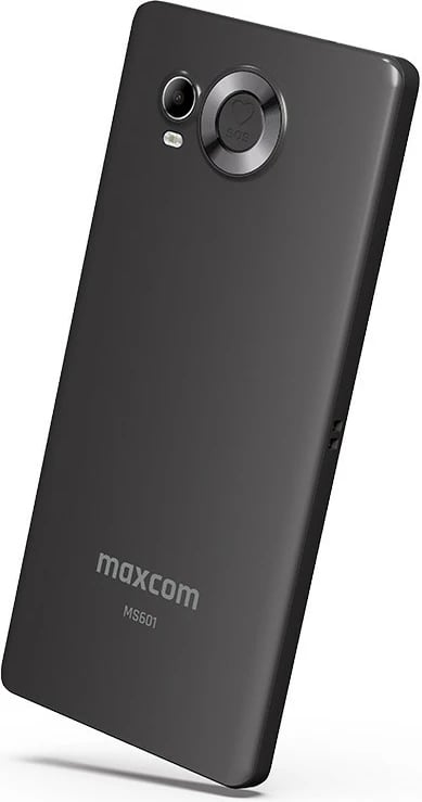 Celular Maxcom MS601, 4 GB RAM, 64 GB, 6", Android 14, i zi, me mbështjellës dhe karikues tavoline