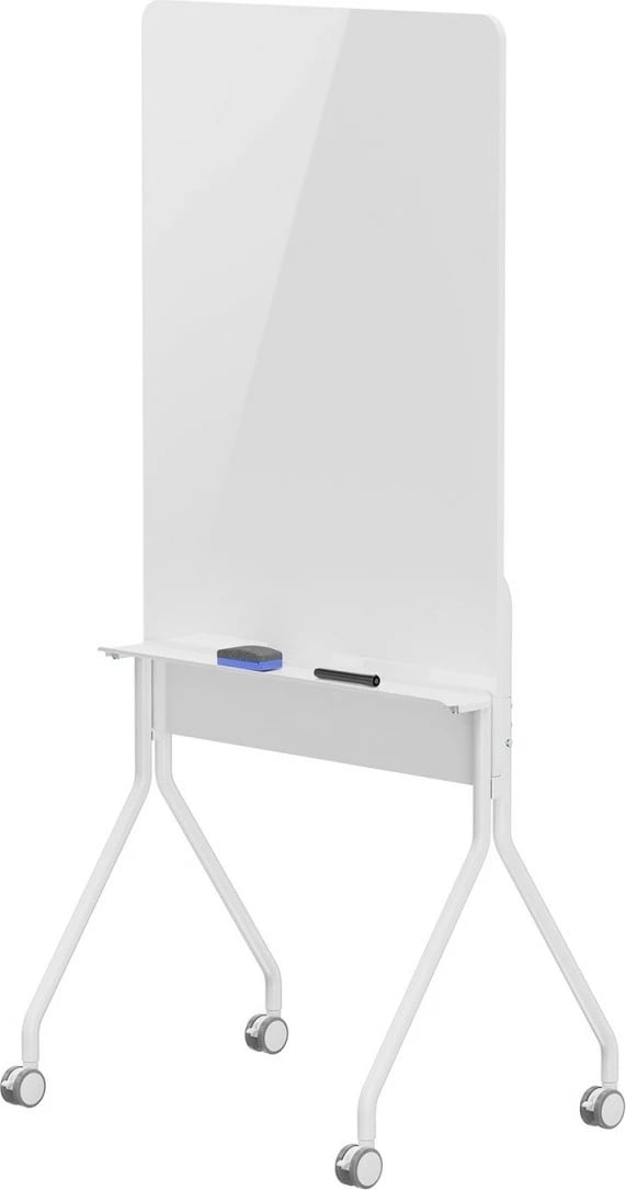 Tabelë shkrim-fshirëse, Ergo Office, ER-305, 119x79 cm, lëvizëse me rrota, jo magnetike, orientim vertikal, me marker dhe sfungjer, e bardhë
