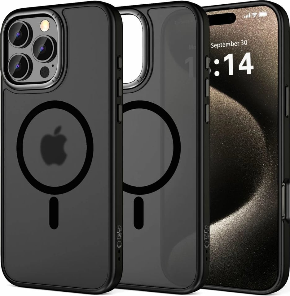 Mbështjellës Tech-Protect MagEdge për iPhone 16 Pro, MagSafe, gjysmë-transparent