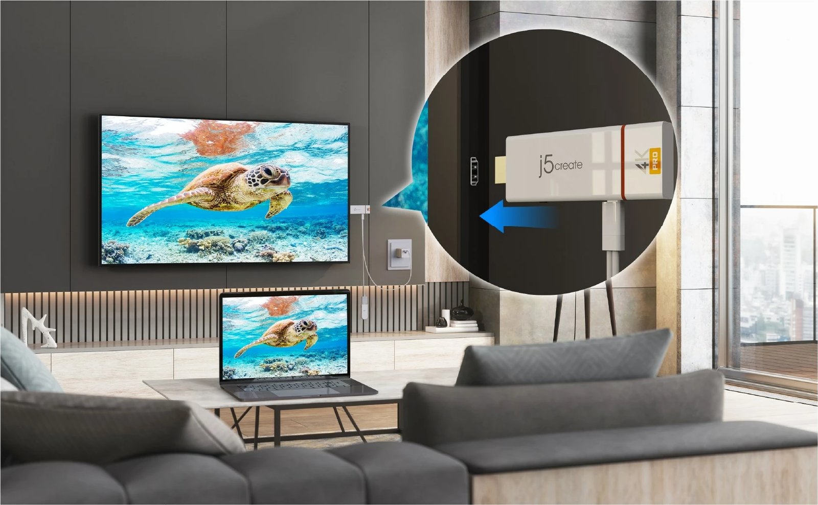 Adapter wireless për ekran 4K, J5 Create JVAW76MAX-N, i bardhë