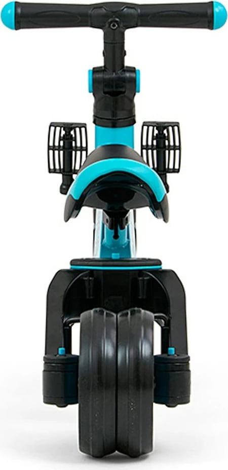 tricikel 3‑në‑1 fëmijë, Milly Mally Optimus, kornizë çeliku, rrota shkumë, sedilje e rregullueshme, deri 25 kg, blu