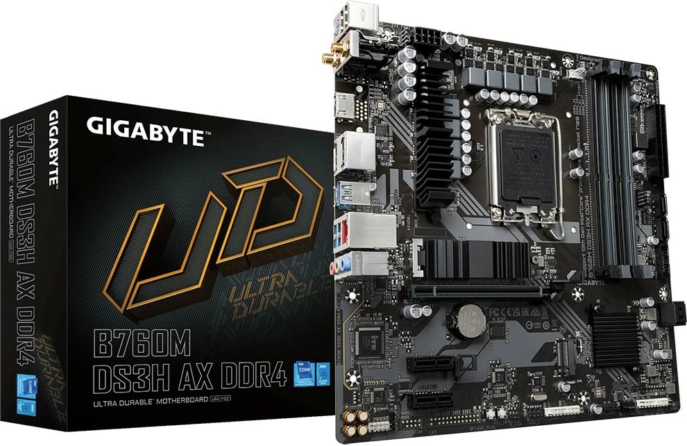 Pllakë amë Gigabyte B760M DS3H AX DDR4, Socket LGA1700, micro ATX