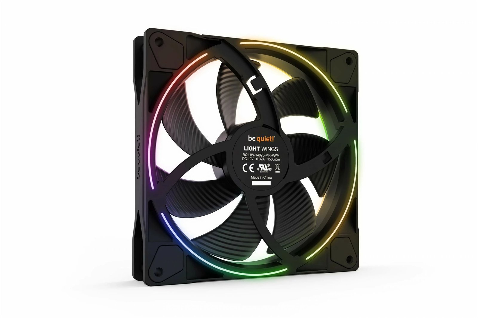 Ventilator kase be quiet! Light Wings 140mm ARGB PWM 3 copë, i zi