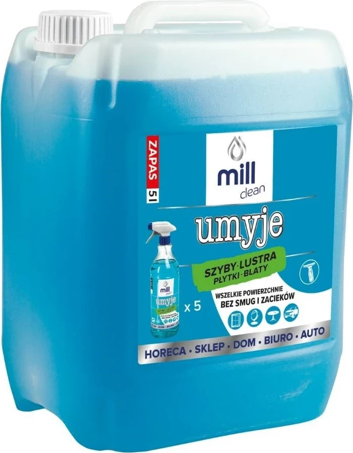 Lëng pastrues MADONIS Mill Clean, 5L, për dritare, xhama, pasqyra, pllaka, blu