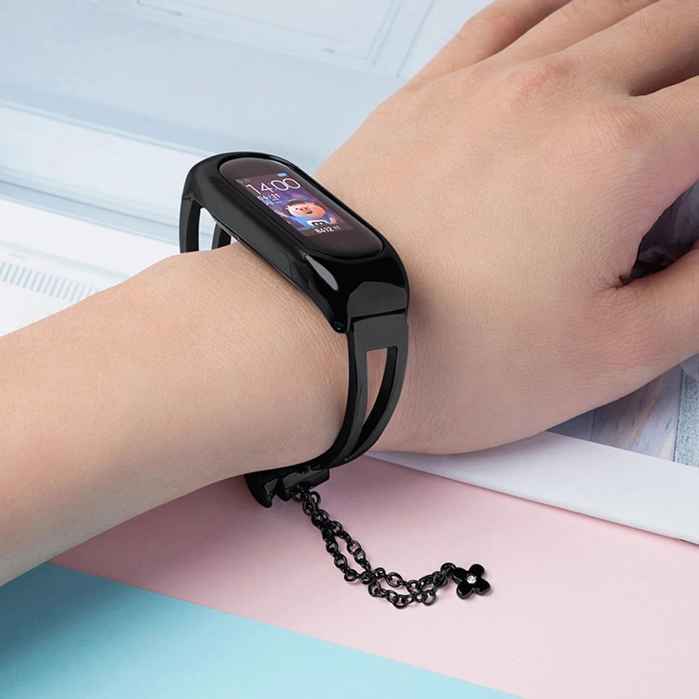 Rrip metalik zëvendësues Hurtel për Xiaomi Mi Band 3/4/5/6, i zi