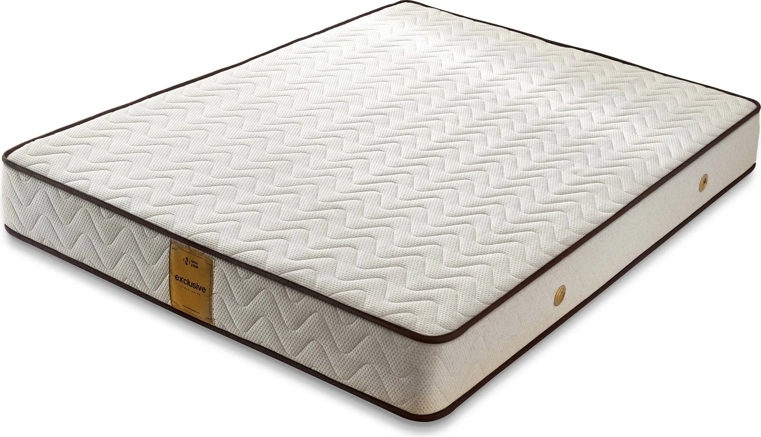 Dyshek luksoz memory foam Visco Exclusive, Skye Decor, 200x200 cm, i butë, ngjyrë e bardhë dhe kafe