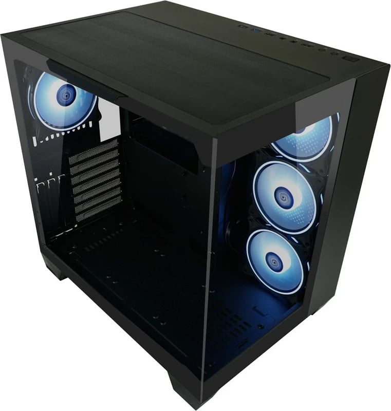 Kasë LC-Power 809B Dark Storm_X, Midi Tower, ATX, RGB, e zezë