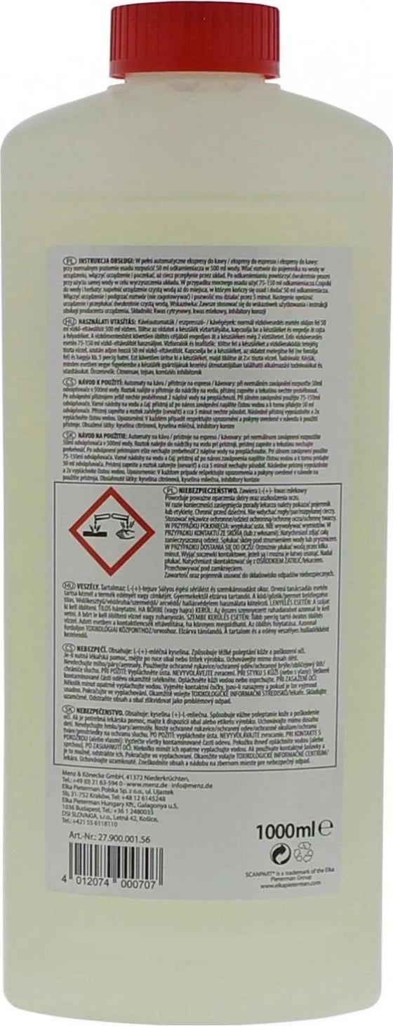 Pastrues për Ekspres Kafeje dhe Çajnike Scanpart, 1L, transparent