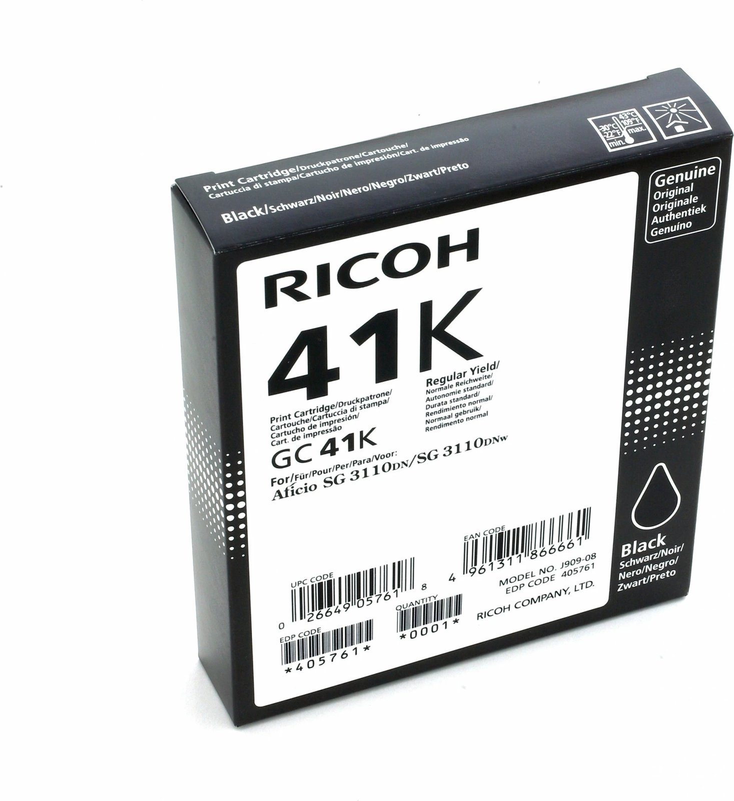 Toner Ricoh GC41K, i zi, për Aficio SG 3110DN/SG 3110Nw