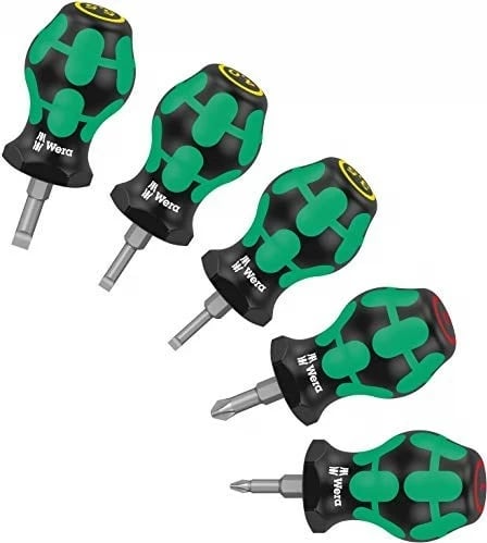 Set kaçavidash Wera Stubby Set 1, 5 copë, çelik