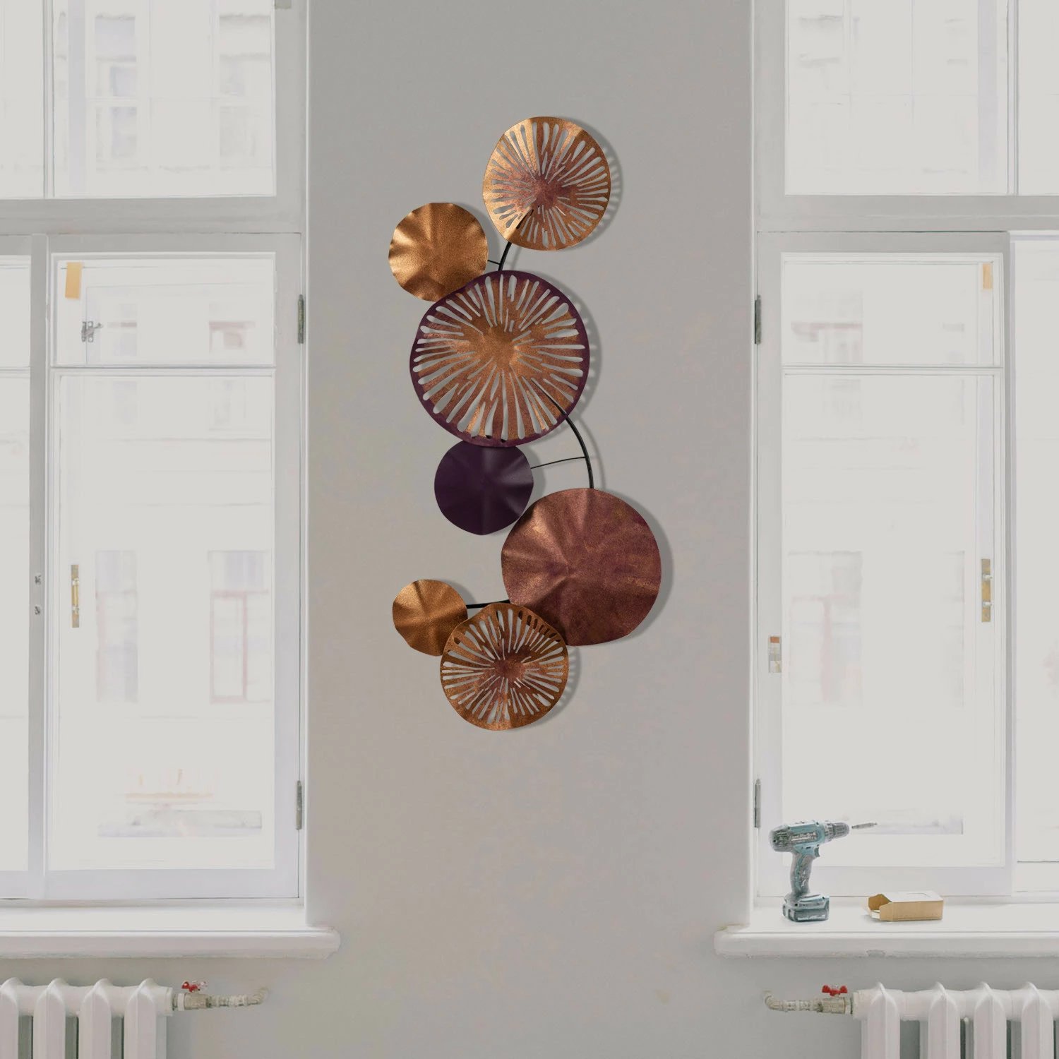 Aksesor dekorativ metalik për mur, Wallity Astrid, CH102-2