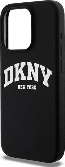 Mbështjellës DKNY Liquid Silicone me logo të bardhë, MagSafe, për iPhone 14 Pro, i zi