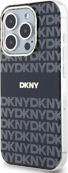 Mbështjellës DKNY IML Mono & Stripe MagSafe për iPhone 15 Pro Max, i zi