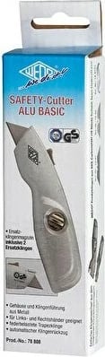 Thikë prerëse WEDO 78 808, 151mm, trup alumini, teh inox, argjend