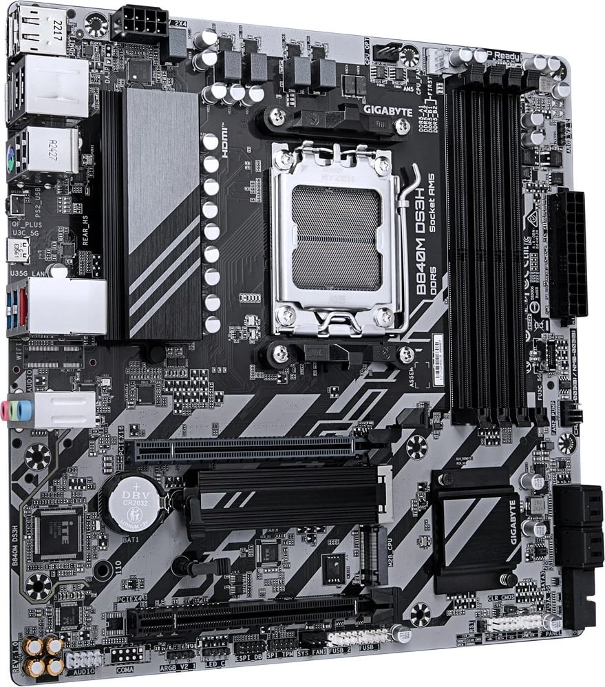 Pllakë amë Gigabyte B840M DS3H, Socket AM5, DDR5, PCIe 4.0, 2.5GbE LAN, e zezë