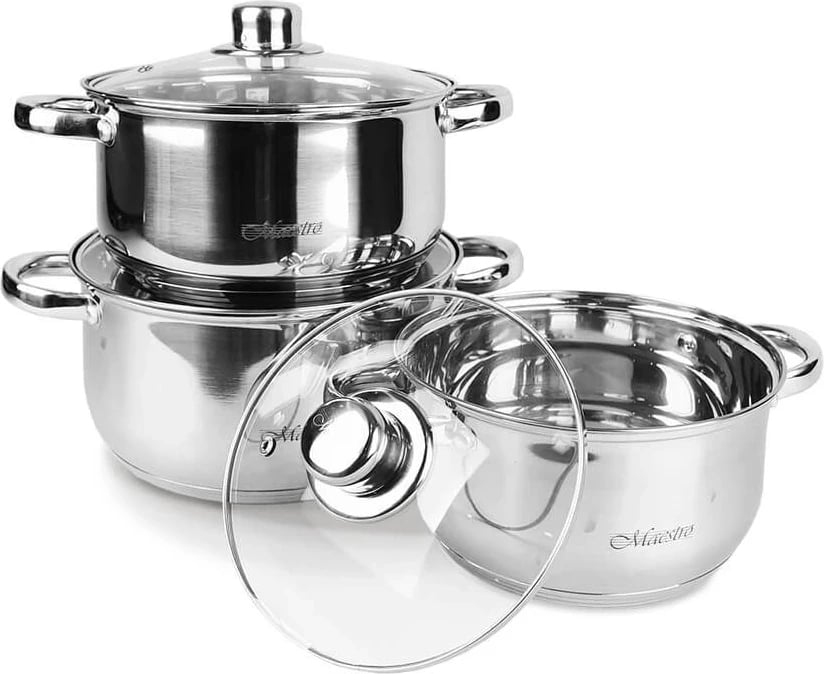 Set me 3 tenxhere Maestro MR-2020-6M, çelik inox