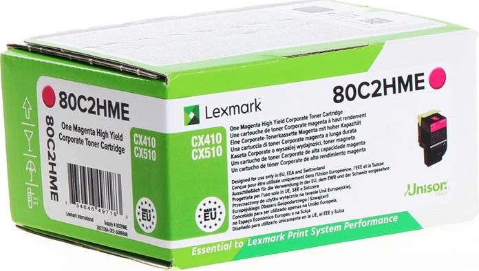 Toner, Lexmark, 80C2HME (802HM), rendiment i lartë 3000 faqe, XXL, magenta