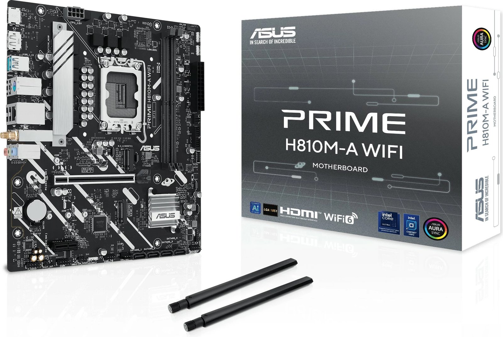 Pllakë amë ASUS PRIME H810M-A WIFI, Intel, LGA 1851, DDR5, 128 GB