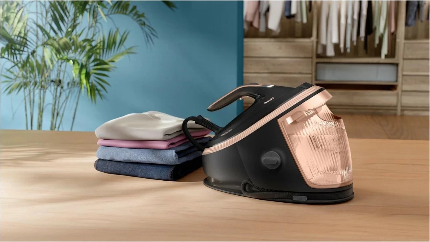 Hekur me avull Philips PerfectCare 7000 PSG7300/80, 3120W, rezervuar i lëvizshëm, ngjyrë zi-ari