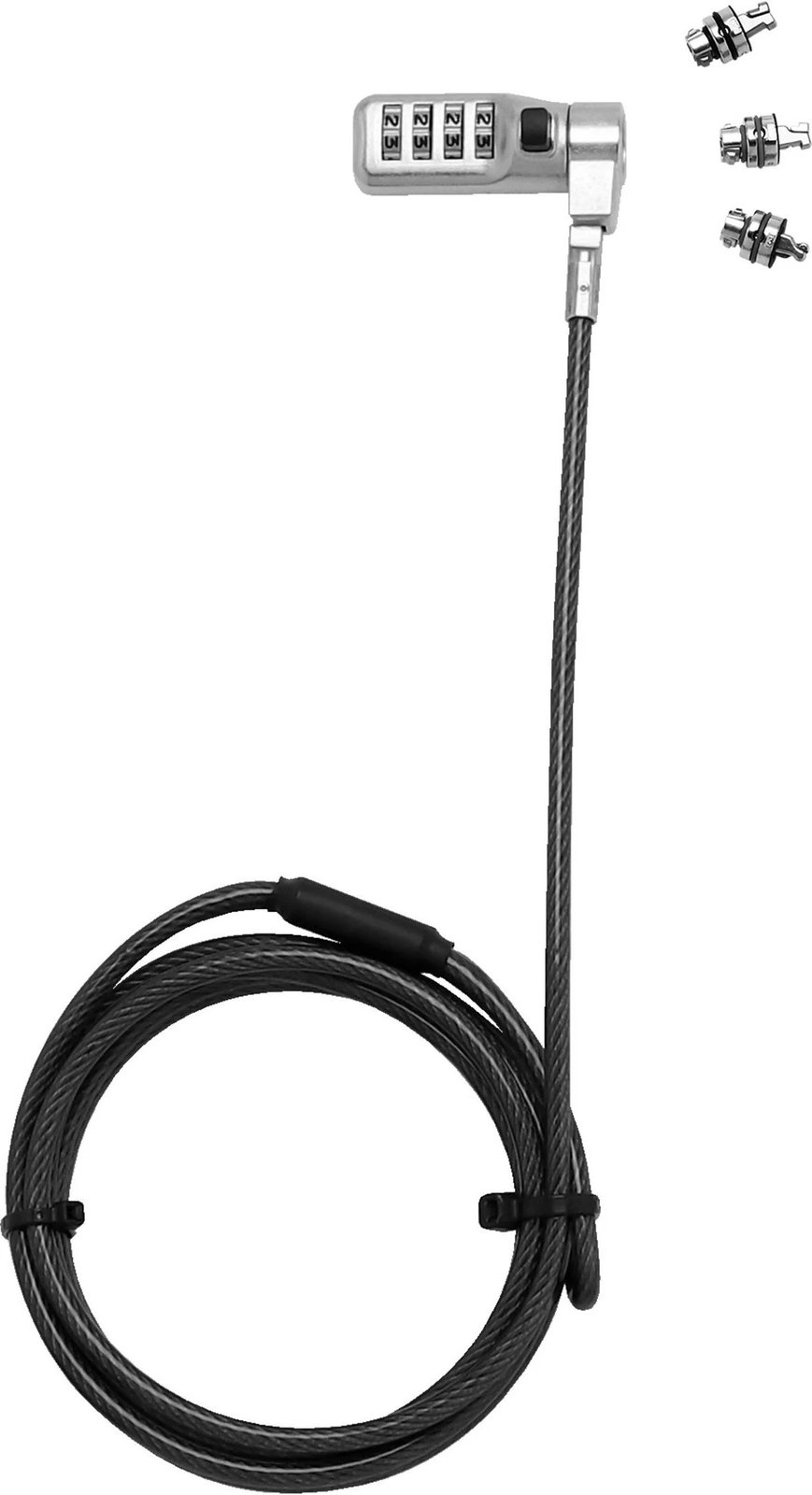 Kabllo sigurie DICOTA Univ.Sec.Cable Lock, 3 koka të ndërrueshme, kombinim