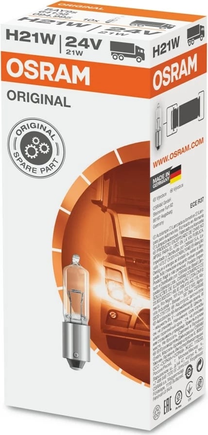 Llambë makine OSRAM H21W, 24V, 21W, BAY9S, set 10 copë