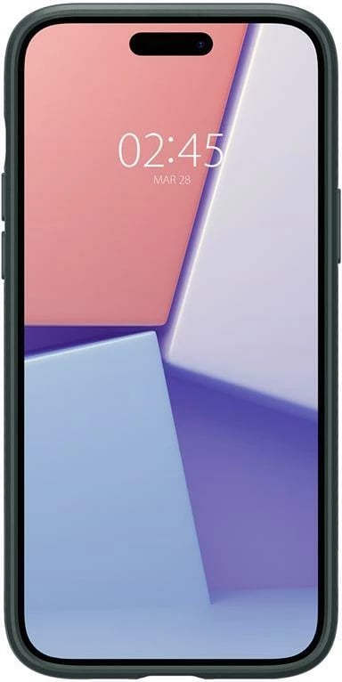Mbështjellës Spigen Liquid Air për iPhone 15 Plus, Gjelbër e errët