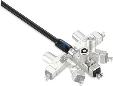 Kensington kabëll sigurie për laptop Slim N17 2.0, me çelës, dy koka, për slot wedge, çelik, zi/argjend