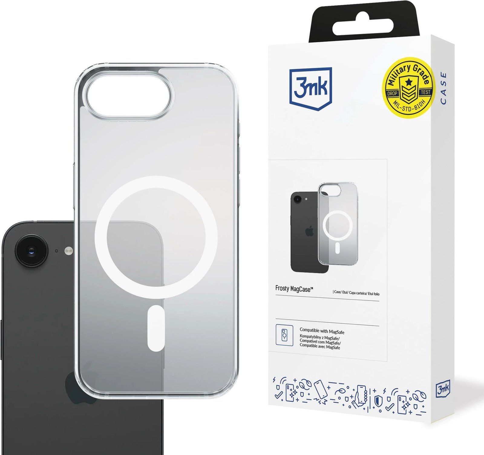 Mbështjellës 3mk Frosty MagCase për iPhone 16E, i bardhë