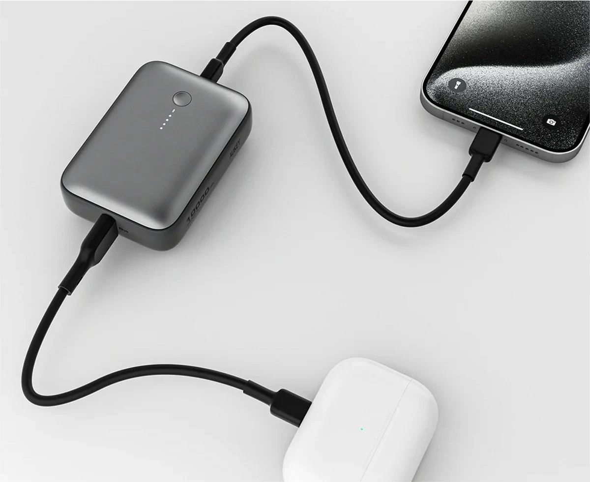 Power bank AUKEY PB-Y55, 10000mAh, 22.5W, 2xUSB, Gri