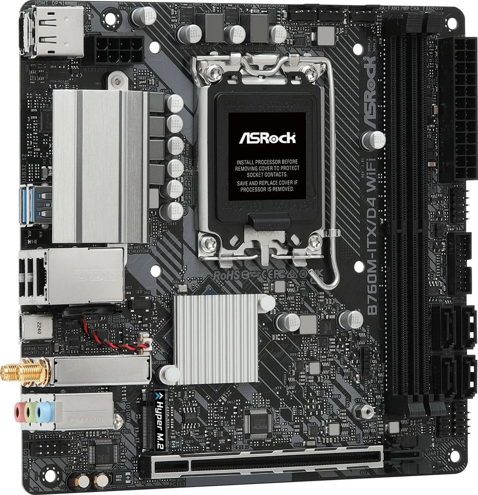 Pllakë amë ASRock B760M-ITX/D4 WiFi, Intel, LGA 1700, DDR4, mini ITX