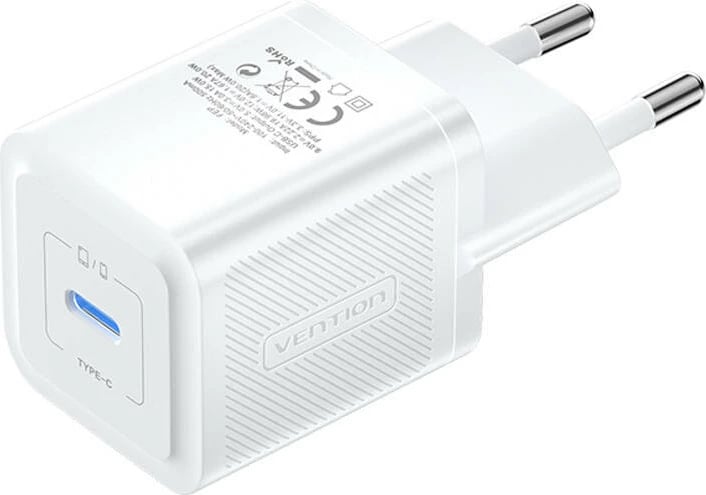 Karikues muri Vention FEPW0-EU, USB-C, 20W, GaN, Bardhë