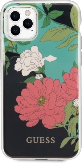 Mbështjellës Guess GUHCN58IMLFL01 për iPhone 11 Pro, Flower Collection, i zi