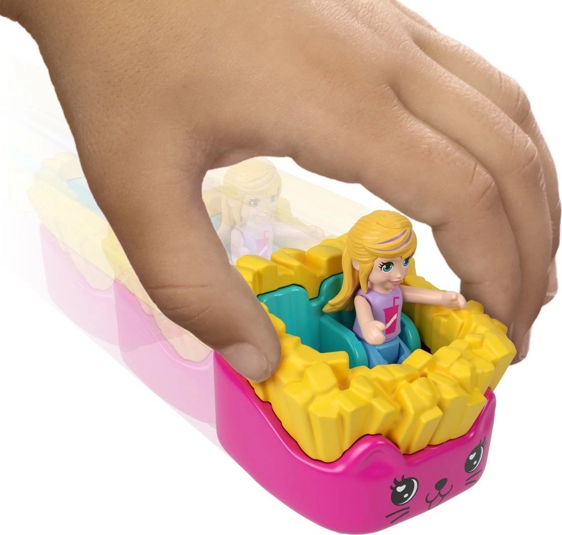 Set lodrash Polly Pocket Snack Surprise, Mattel JCR44, me mikrolalkë dhe aksesorë, shumëngjyrëshe