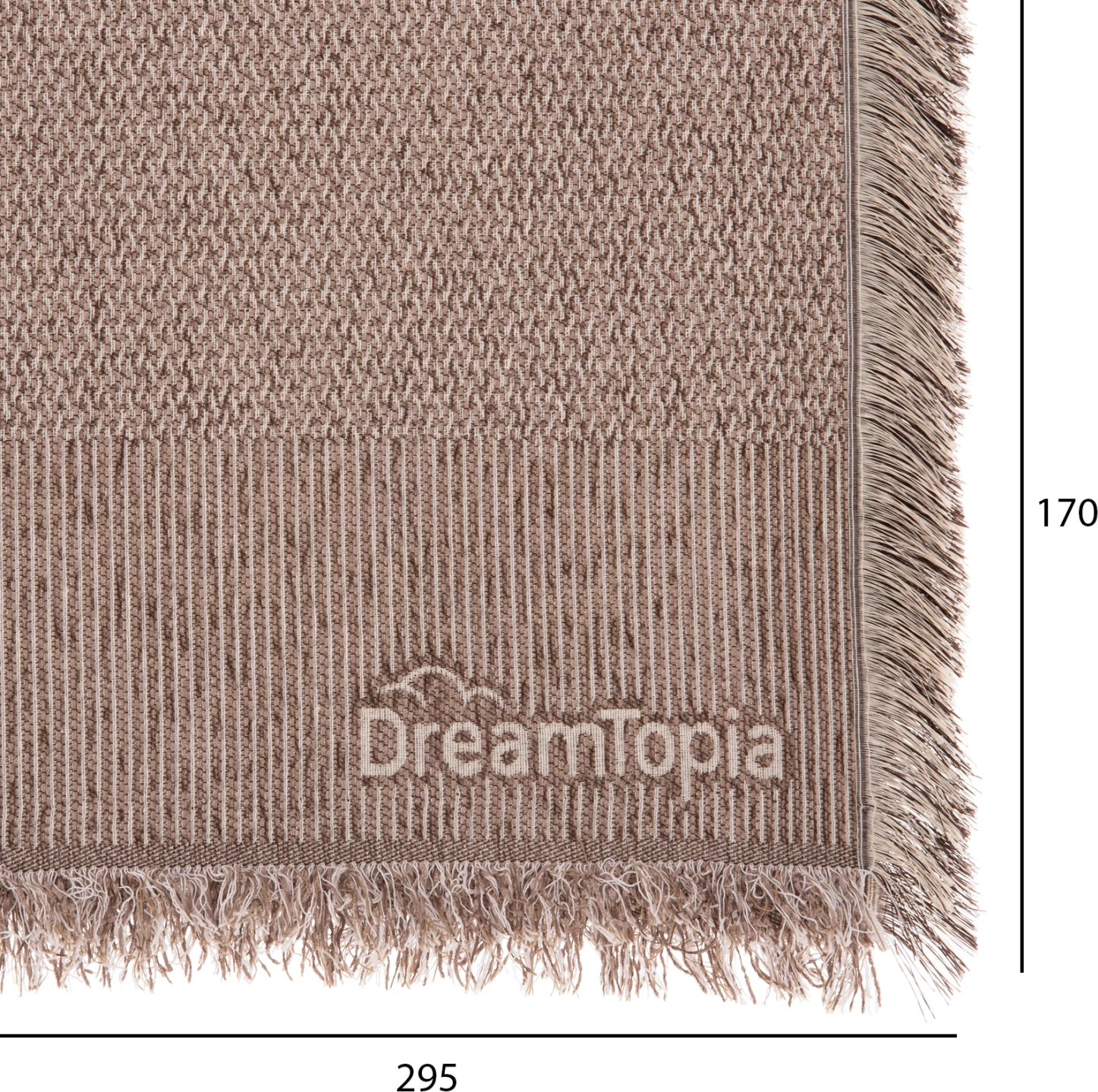Mbulesë divani me franja DREAMTOPIA FH12165.01 ngjyrë kafe e çelët 295x170 cm
