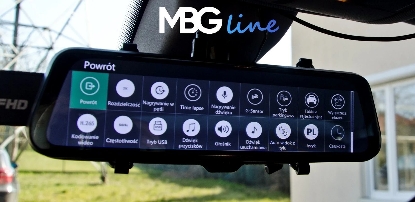 Pasqyrë regjistruese MBG Line HS900 Pro, Quad HD, e zezë