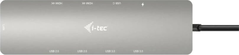 Stacion dokimi i-tec C31NANOHDM2D100, 2x HDMI, USB-C, 100W, Argjendtë