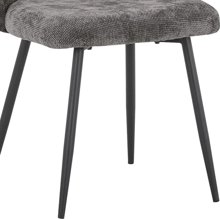 Karrige Karg, pëlhurë antracit, këmbë metalike të zeza, 57x62x80cm, set prej 2 copësh