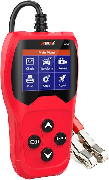 Tester baterie Ancel BA201, për automjete, i kuq