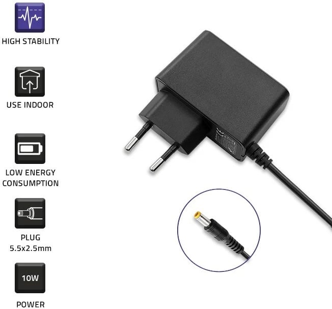 Furnizues energjie Qoltec 52399, 10W, 5V, 2A, 5.5x2.5mm, i zi