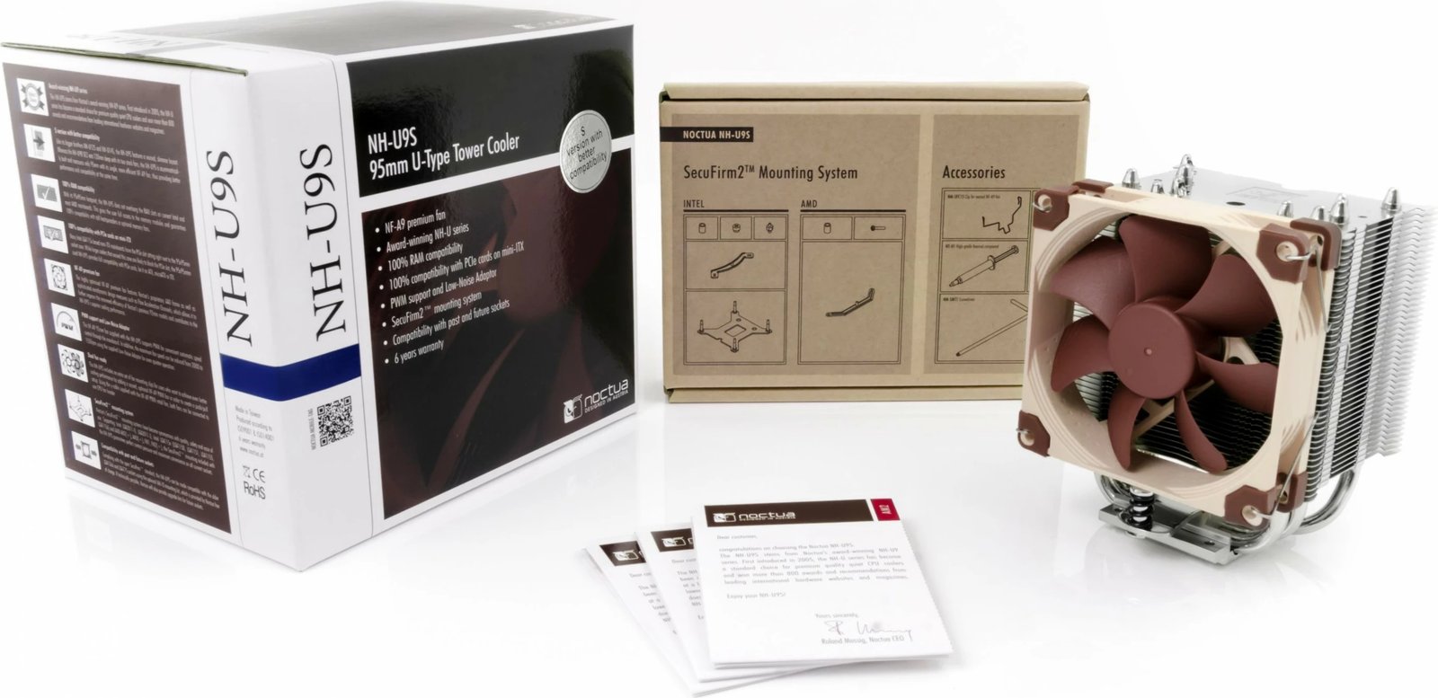 Ftohës Noctua NH-U9S, 9.2 cm, 400-2000 RPM, kafe, metalik