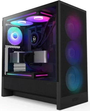 Kasë NZXT H5 Flow RGB 2024, Miditower ATX, E zezë