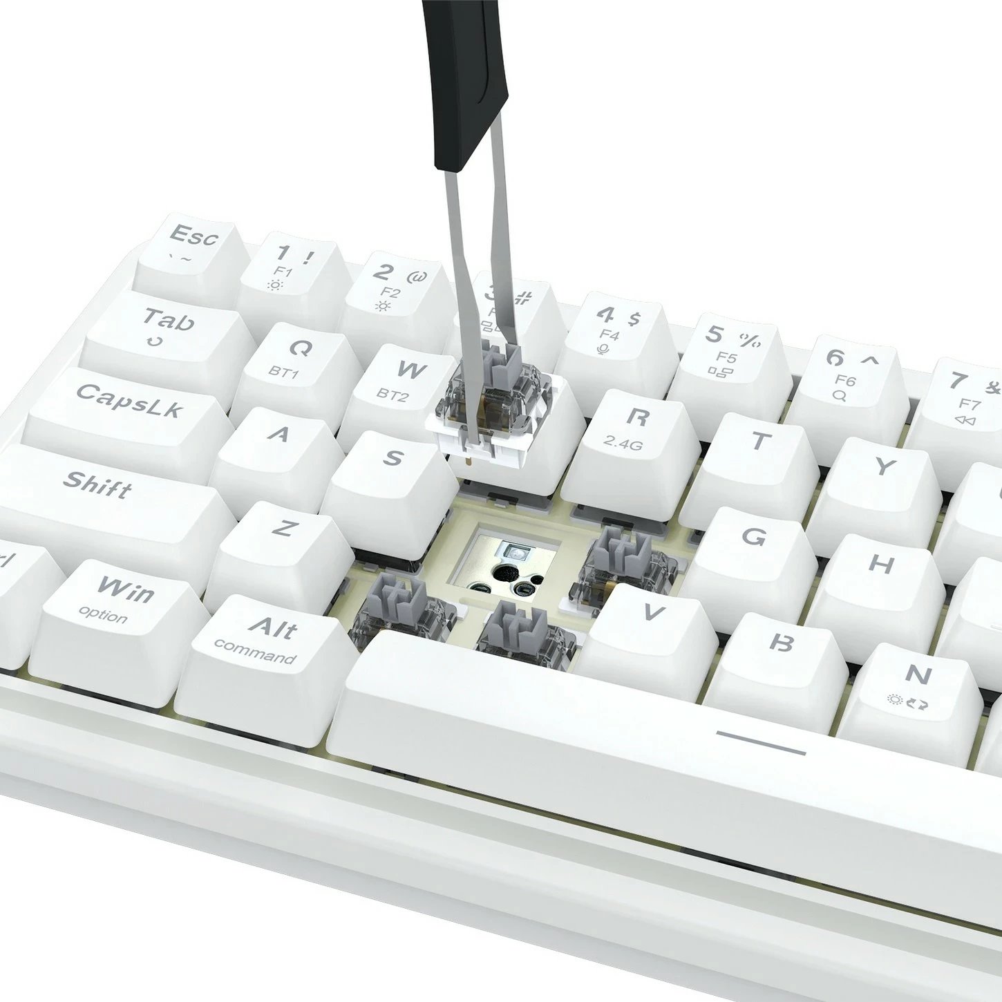 Tastierë mekanike Redragon Draconic V2 K730W-RGB-PRO, 60%, RGB, wireless/wired, e bardhë