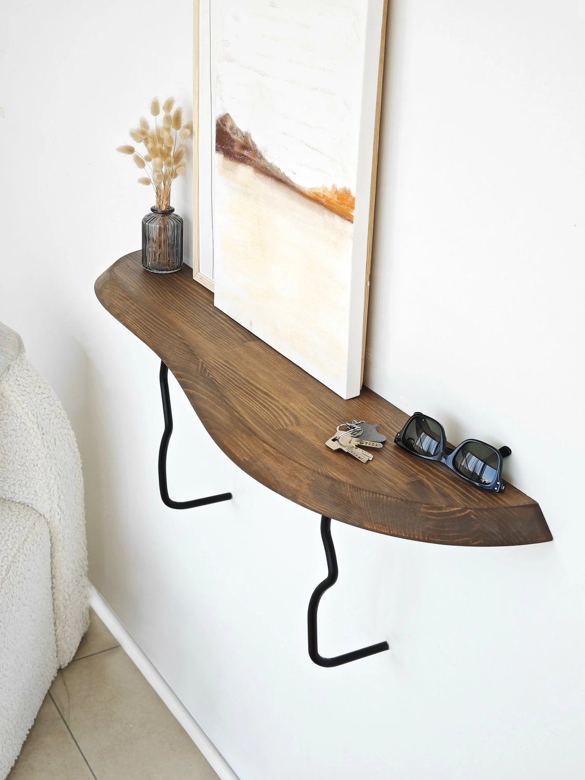 Raft muri Skye Decor, ngjyrë e zezë, arre