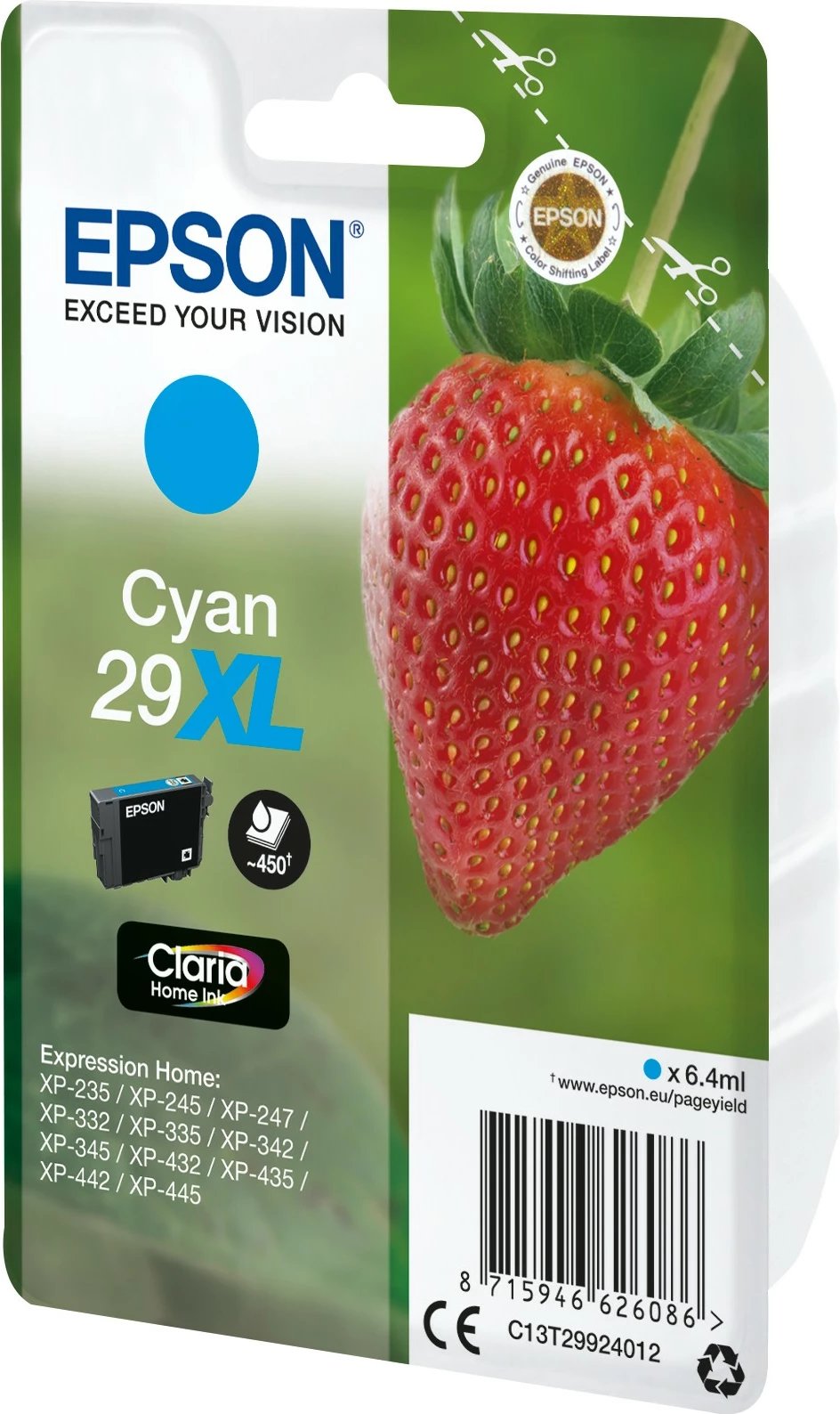 Bojë Epson Strawberry Cyan 29XL, 6.4 ml