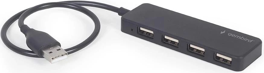 Hub USB Gembird, 4 x USB 2.0, ngjyrë e zezë