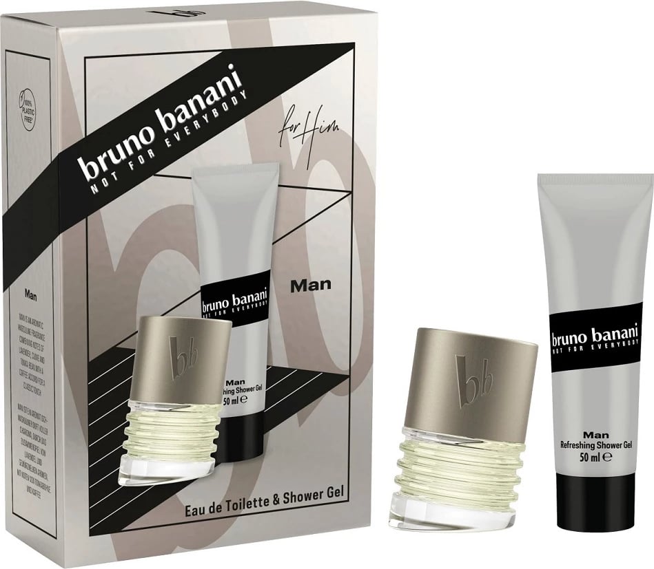 Set Eau de Toilette dhe xhel dushi për meshkuj Bruno Banani Man, 30ml + 50ml