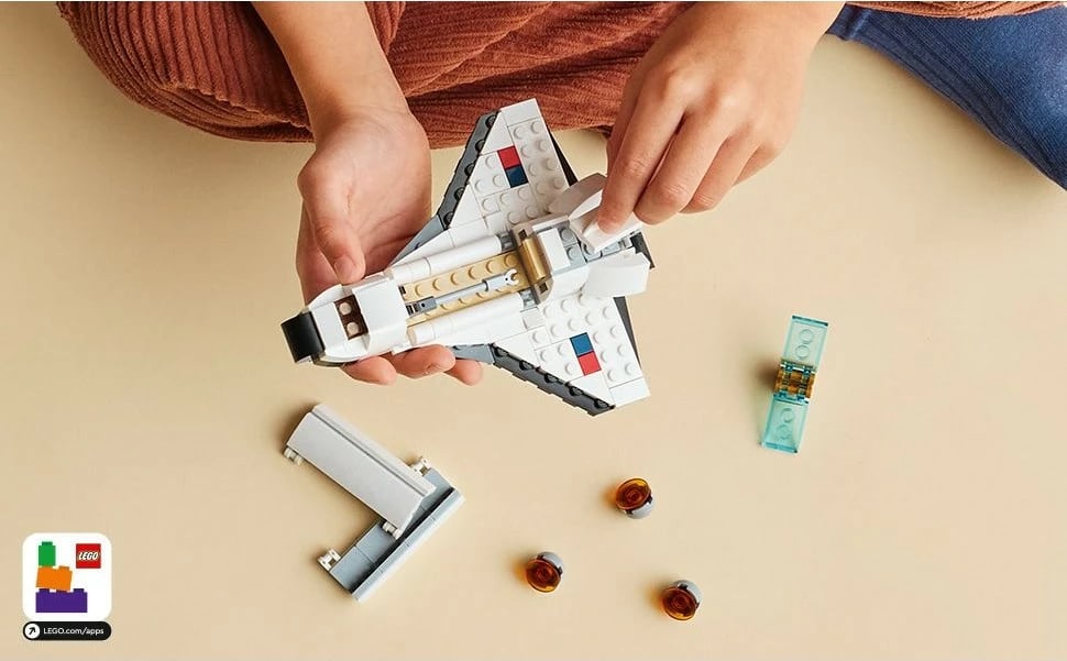 Set ndërtimi LEGO Creator 3-in-1 Space Shuttle, 144 pjesë, shumëngjyrësh