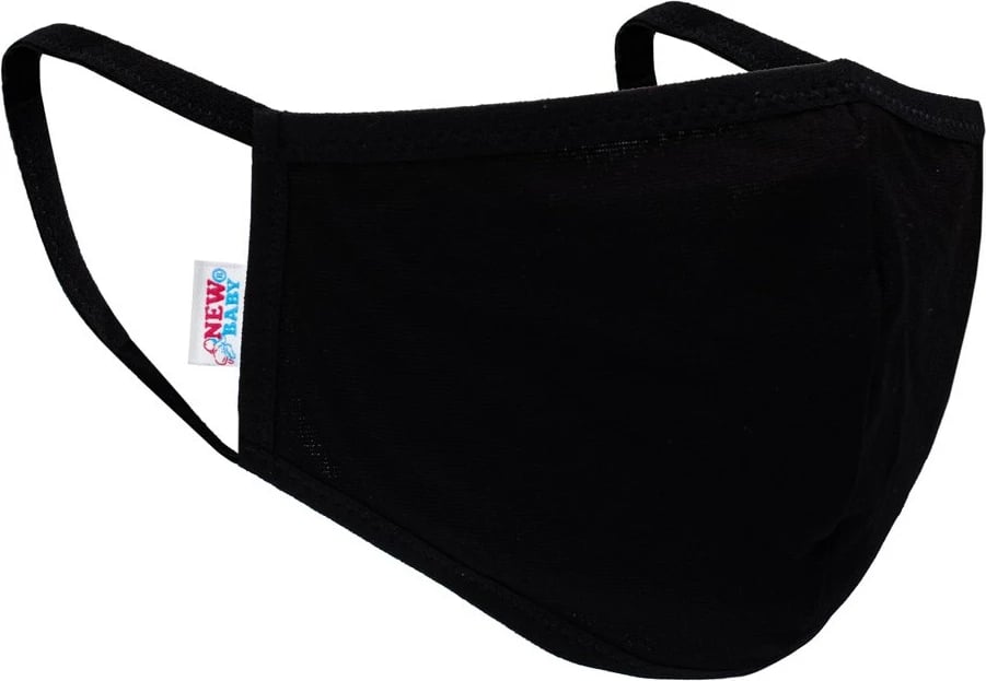 Maskë mbrojtëse tekstile, New Baby, një-shtresë, ripërdorim, madhësi universale, e zezë