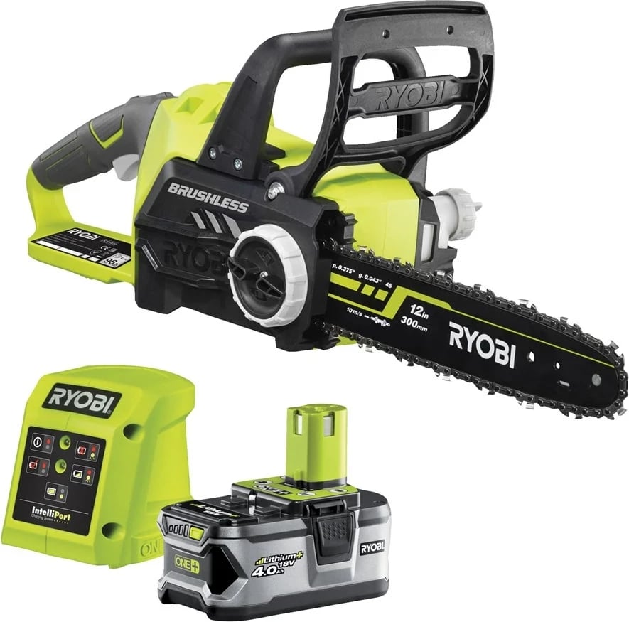 Sharrë elektrike Ryobi OCS1830, Brushless, 30 cm, 18 V, 4 Ah, E zezë, Jeshile